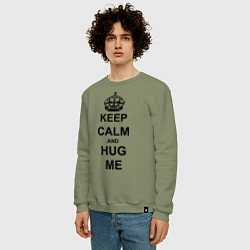 Свитшот хлопковый мужской Keep Calm & Hug Mе, цвет: авокадо — фото 2