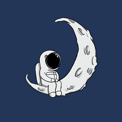 Свитшот хлопковый мужской Космонавт на Луне, цвет: тёмно-синий — фото 2