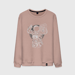 Свитшот хлопковый мужской Space Music, цвет: пыльно-розовый