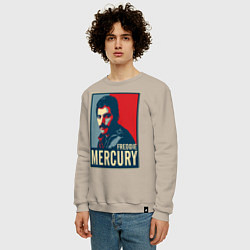 Свитшот хлопковый мужской Freddie Mercury, цвет: миндальный — фото 2