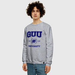 Свитшот хлопковый мужской GUU University, цвет: меланж — фото 2