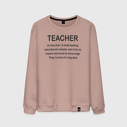 Свитшот хлопковый мужской Teacher, цвет: пыльно-розовый