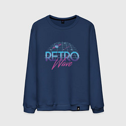 Свитшот хлопковый мужской Retrowave Spacetraveling, цвет: тёмно-синий