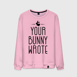 Свитшот хлопковый мужской Your Bunny Wrote, цвет: светло-розовый