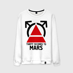 Свитшот хлопковый мужской Thirty Seconds To Mars, цвет: белый