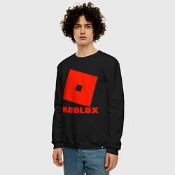 Свитшот хлопковый мужской Roblox Logo, цвет: черный — фото 2