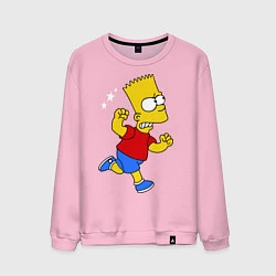 Свитшот хлопковый мужской Барт: бой без правил, цвет: светло-розовый