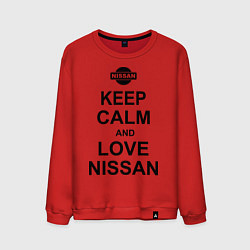 Свитшот хлопковый мужской Keep Calm & Love Nissan, цвет: красный