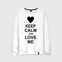 Свитшот хлопковый мужской Keep Calm & Love Me, цвет: белый