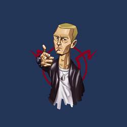 Свитшот хлопковый мужской Эминем: Slim Shady, цвет: тёмно-синий — фото 2