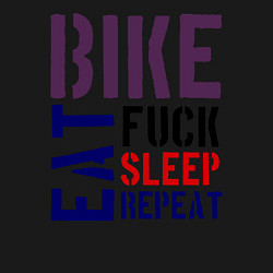 Свитшот хлопковый мужской Bike eat sleep repeat, цвет: черный — фото 2