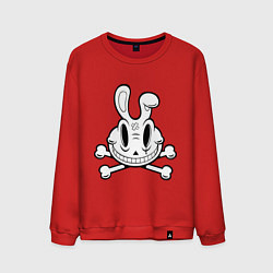 Свитшот хлопковый мужской Кролик-пират, цвет: красный