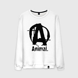 Свитшот хлопковый мужской Animal Logo, цвет: белый