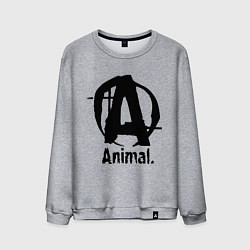 Свитшот хлопковый мужской Animal Logo, цвет: меланж