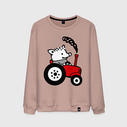 Свитшот хлопковый мужской Поросенок Петр, цвет: пыльно-розовый