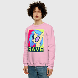 Свитшот хлопковый мужской DJ Pon-3 RAVE, цвет: светло-розовый — фото 2