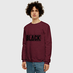 Свитшот хлопковый мужской BLACK, цвет: меланж-бордовый — фото 2