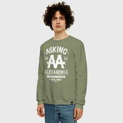 Свитшот хлопковый мужской Asking Alexandria: England, цвет: авокадо — фото 2