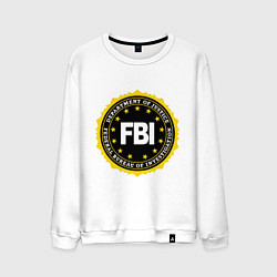 Свитшот хлопковый мужской FBI Departament, цвет: белый