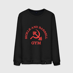 Свитшот хлопковый мужской Sickle & Barbell: Gym, цвет: черный