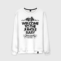 Свитшот хлопковый мужской Welcome to the Jungle, цвет: белый