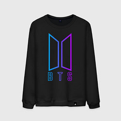 Свитшот хлопковый мужской BTS: Neon Night, цвет: черный