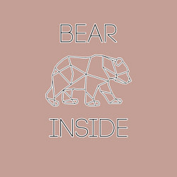 Свитшот хлопковый мужской Bear Inside, цвет: пыльно-розовый — фото 2