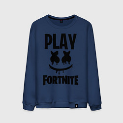 Свитшот хлопковый мужской Marshmello: Play Fortnite, цвет: тёмно-синий