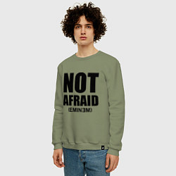 Свитшот хлопковый мужской Not Afraid, цвет: авокадо — фото 2
