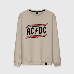 Свитшот хлопковый мужской AC/DC Voltage, цвет: миндальный