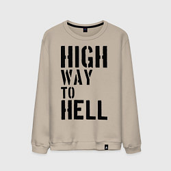 Свитшот хлопковый мужской High way to hell, цвет: миндальный