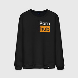 Свитшот хлопковый мужской PornHub, цвет: черный