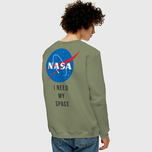 Мужской свитшот Nasa i need my space / Авокадо – фото 4