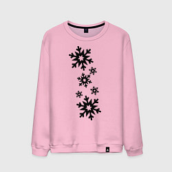 Свитшот хлопковый мужской Снежинки, цвет: светло-розовый