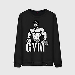 Свитшот хлопковый мужской Gym Men's, цвет: черный