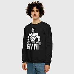 Свитшот хлопковый мужской Gym Men's цвета черный — фото 2