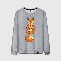 Мужской свитшот Лисенок занимается йогой