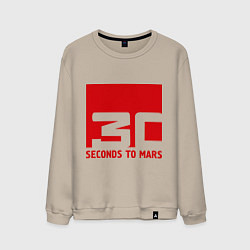 Свитшот хлопковый мужской 30 seconds to mars, цвет: миндальный