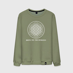 Свитшот хлопковый мужской BRING ME THE HORIZON, цвет: авокадо