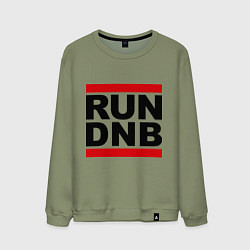 Свитшот хлопковый мужской RUN DNB, цвет: авокадо