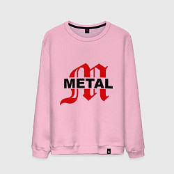 Свитшот хлопковый мужской Metal Only, цвет: светло-розовый