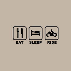 Свитшот хлопковый мужской Eat Sleep Ride, цвет: миндальный — фото 2