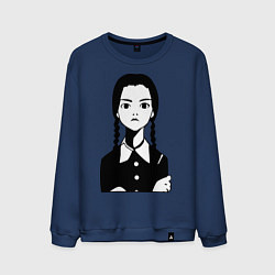 Свитшот хлопковый мужской Wednesday Addams, цвет: тёмно-синий