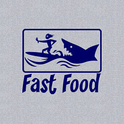 Свитшот хлопковый мужской Shark fast food, цвет: меланж — фото 2