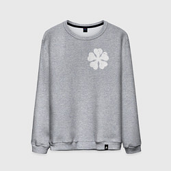 Свитшот хлопковый мужской ЧЁРНЫЙ КЛЕВЕР НА СПИНЕ, цвет: меланж