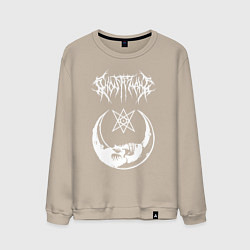 Свитшот хлопковый мужской GHOSTEMANE НА СПИНЕ, цвет: миндальный