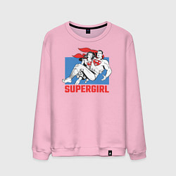 Свитшот хлопковый мужской Superman & Supergirl, цвет: светло-розовый