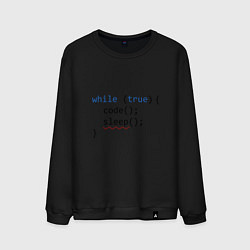 Свитшот хлопковый мужской Code - sleep, цвет: черный