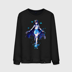 Свитшот хлопковый мужской Пархай как бабочка, цвет: черный