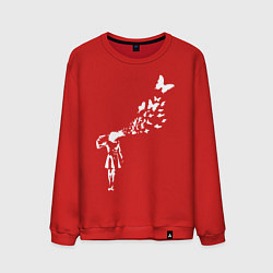 Свитшот хлопковый мужской Banksy, цвет: красный